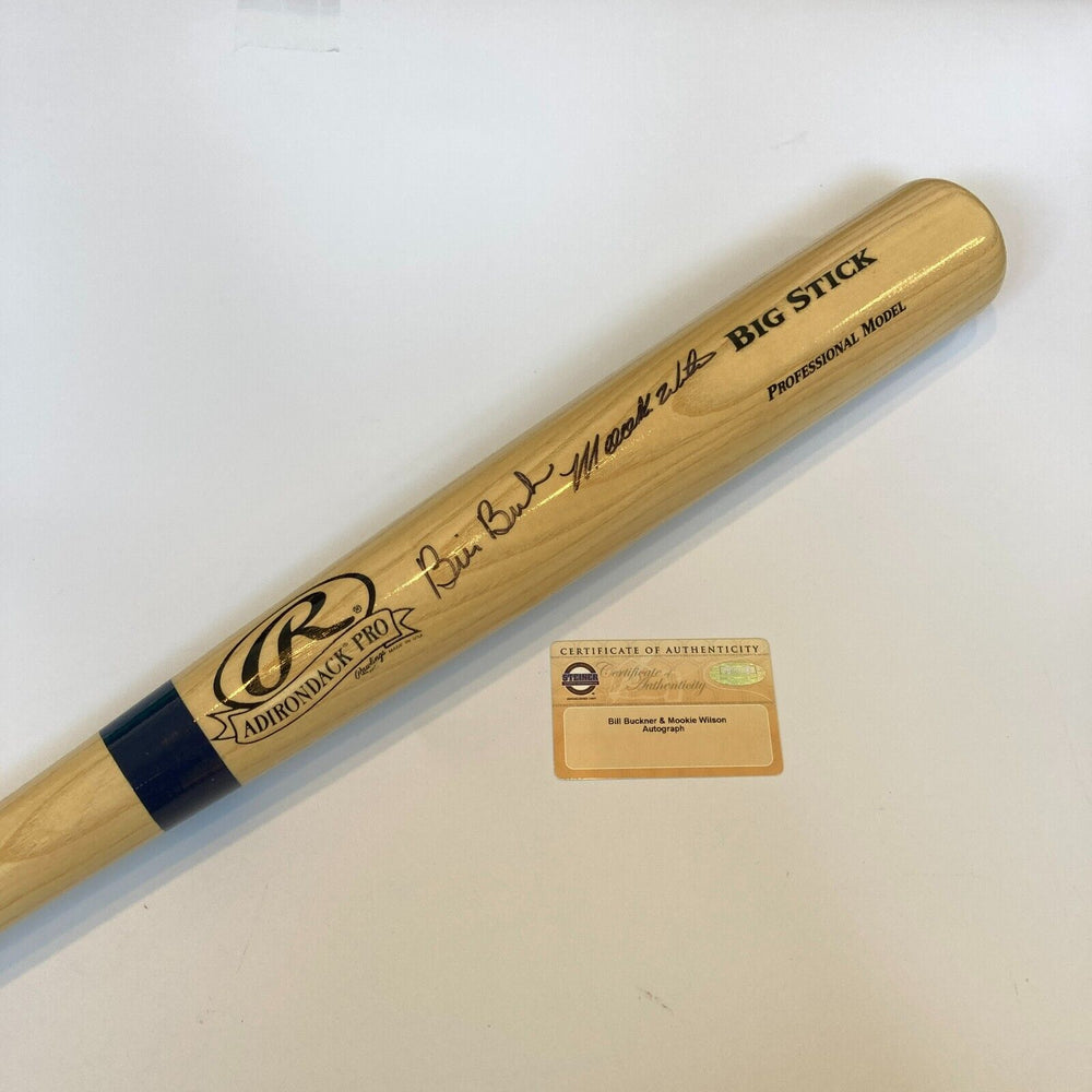 Mookie Wilson & Bill Buckner Signed Rawlings Baseball Bat Steiner COA