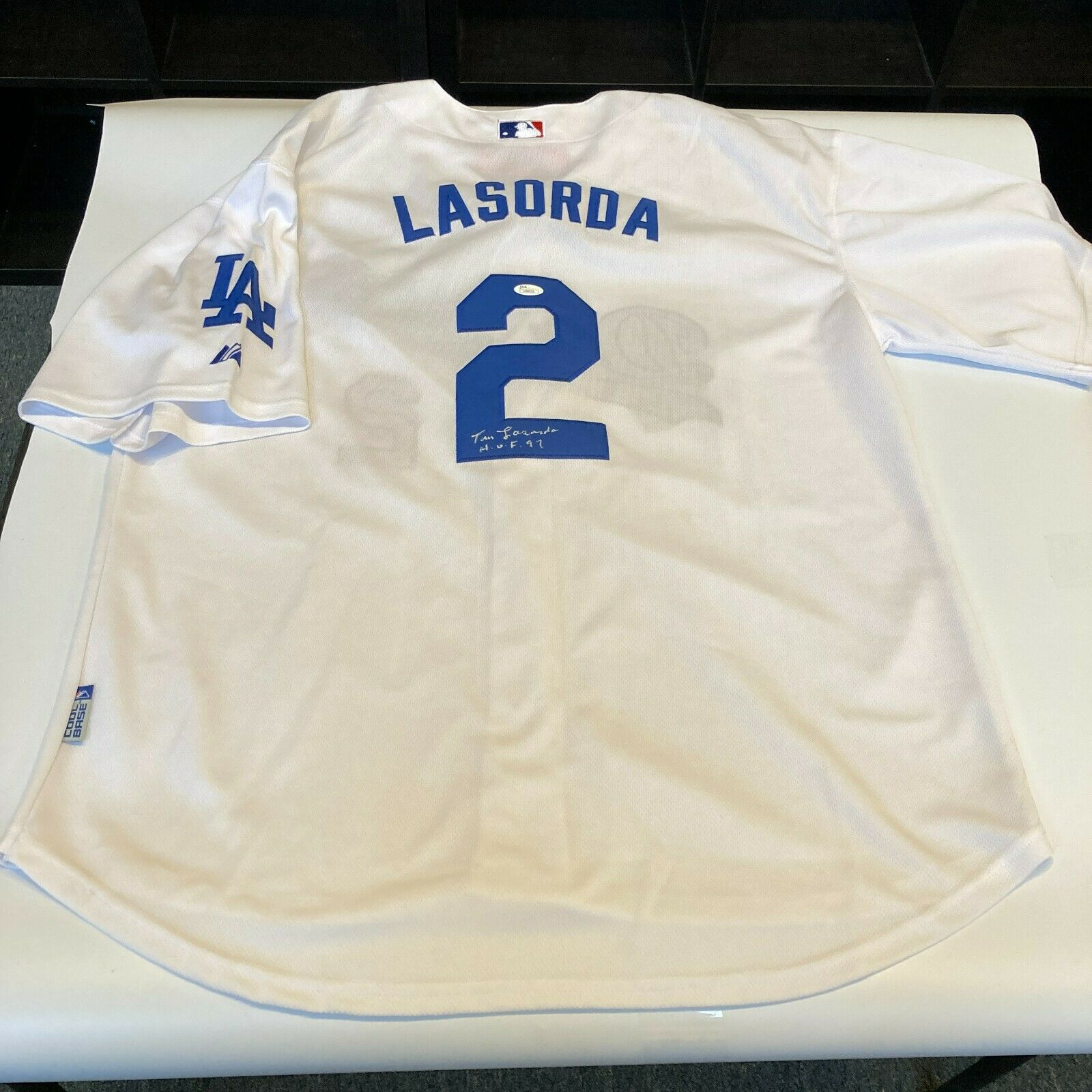 Tommy Lasorda Signed Authentic Majestic Los Angeles Dodgers Jersey JSA COA