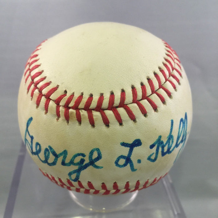 1970's George Kelly Single Signed Autographed NL Feeney Baseball PSA DNA LOA HOF