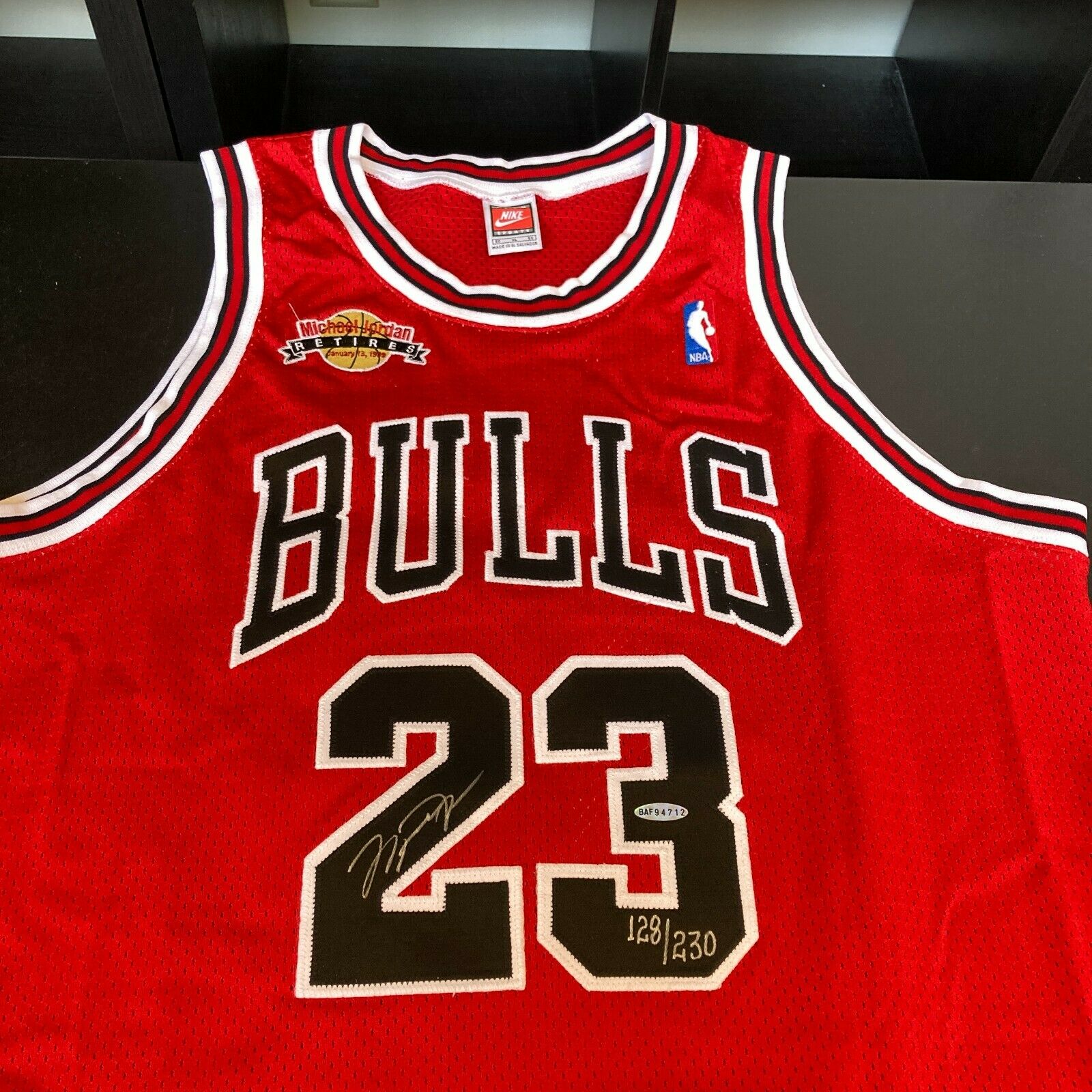 Michael Jordan Signed Red Chicago Bulls Jersey UDA COA Autograph Upper Deck  NBA Finals