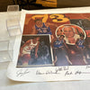 1972-73 New York Knicks NBA Champs Team Signed 29x24 Large Litho Photo JSA COA