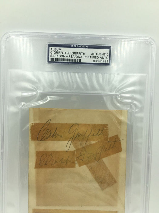 Clark Griffith & Calvin Griffith Signed Autographed Card PSA DNA
