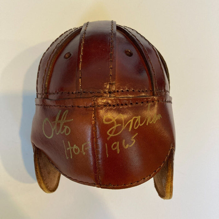 Otto Graham Hall Of Fame 1965 Signed Vintage Leather Mini Helmet JSA COA