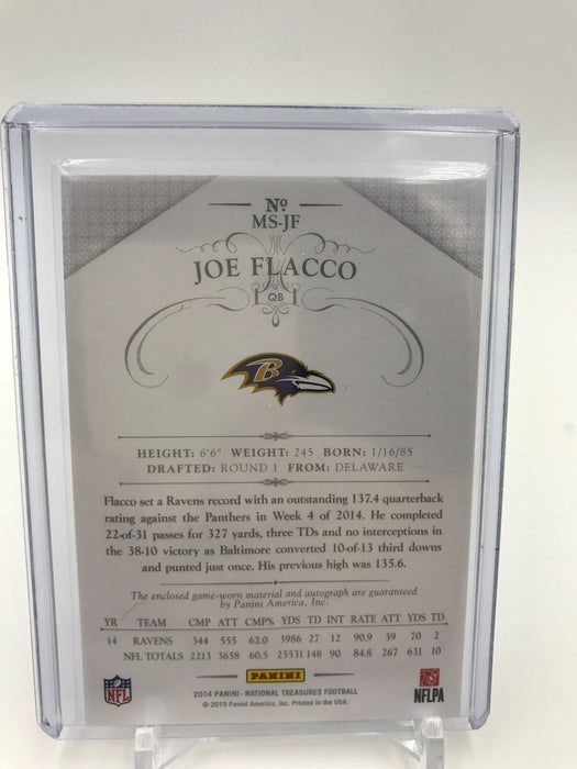 2014 National Treasures Football Joe Flacco Nasty Patch Autograph #D 3/3 Ravens
