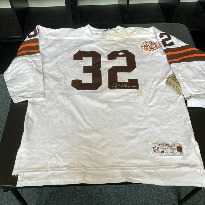 Jim Brown Signed Authentic Champion Throwback Cleveland Browns Game Jersey JSA