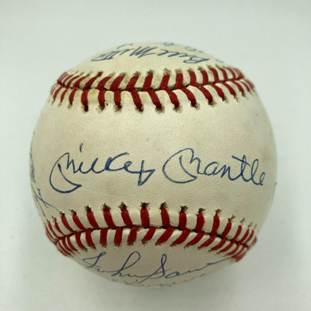 1953 New York Yankees World Series Champs Team Signed Baseball Mickey Mantle JSA