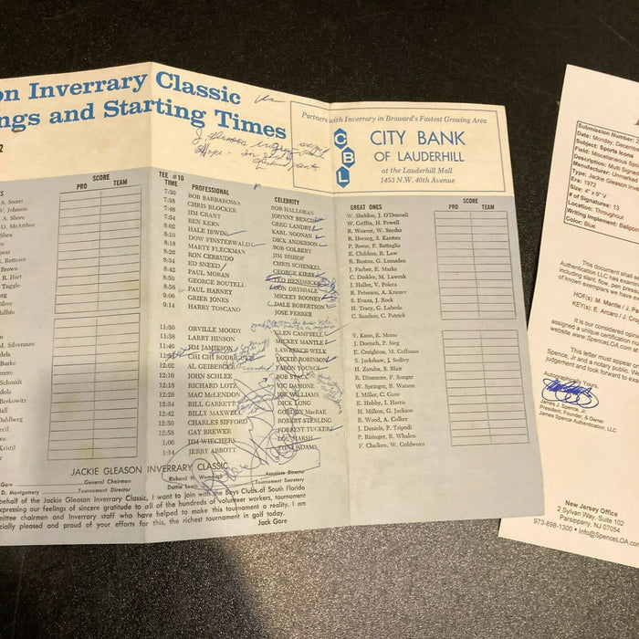 Mickey Mantle Eddie Arcaro Jackie Gleason Golf Classic Signed Program JSA COA