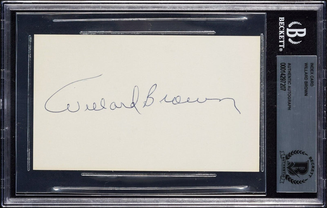 Willard Brown Signed Index Card Negro League Legend Hall Of Fame BGS Beckett