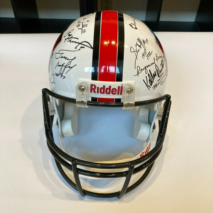 Beautiful Joe Montana HOF Multi Signed Full Size Football Helmet 21 Sigs JSA COA