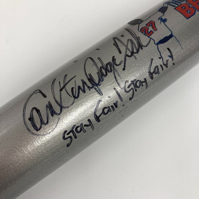 Carlton Fisk "Stay Fair! Stay Fair!" Signed Cooperstown Baseball Bat JSA COA
