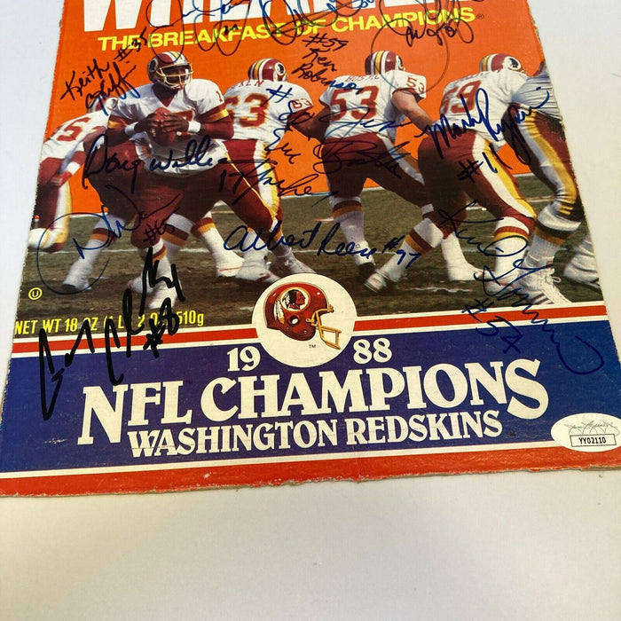1988 washington Redskins Super Bowl Champs Team Signed Wheaties Box JSA COA