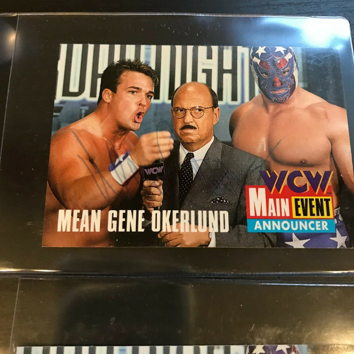 Lot Of (2) Mean Gene Okerlund WWE Signed Autographed Wrestling Cards JSA COA