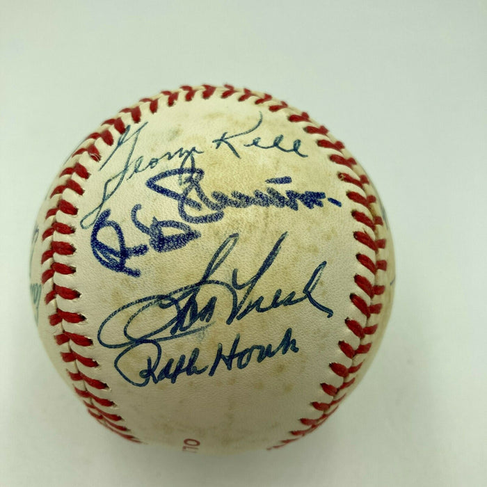 Hall Of Fame Multi Signed Cracker Jack Old Timers Game Baseball Beckett COA