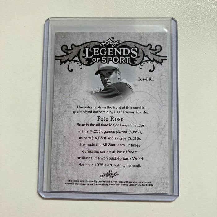 2015 Leaf Legends Of Sport Pete Rose Auto #2/5 Signed Autographed Baseball Card