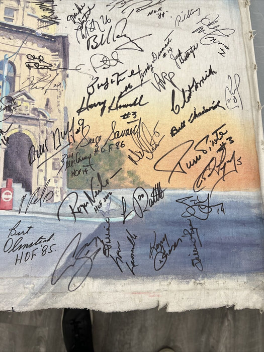 Beautiful NHL Hockey Hall Of Fame Signed Original 31x42 Art 195 Sigs! Beckett