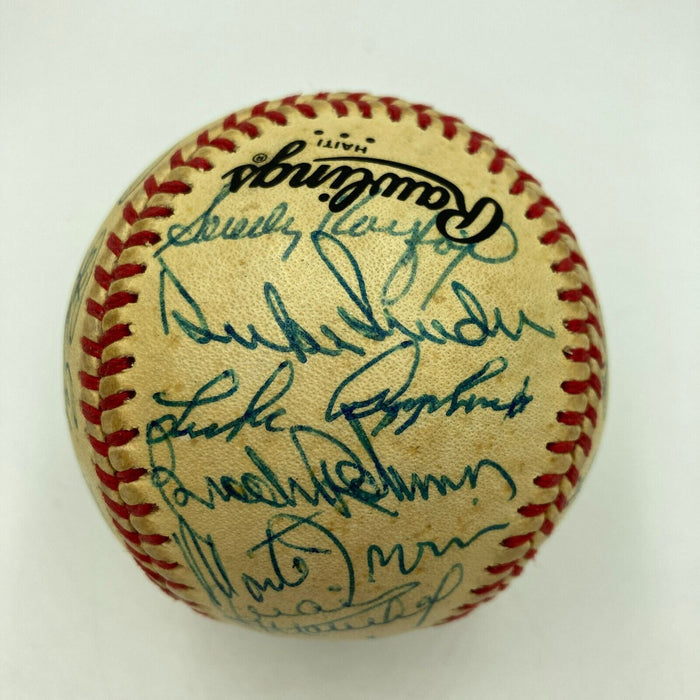 Beautiful Joe DImaggio Sandy Koufax Hall Of Fame Multi Signed Baseball JSA COA