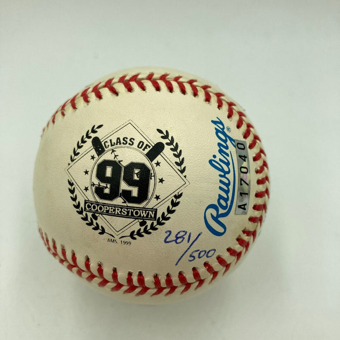 Nolan Ryan George Brett Robin Yount Hall Of Fame Induction Signed Baseball JSA