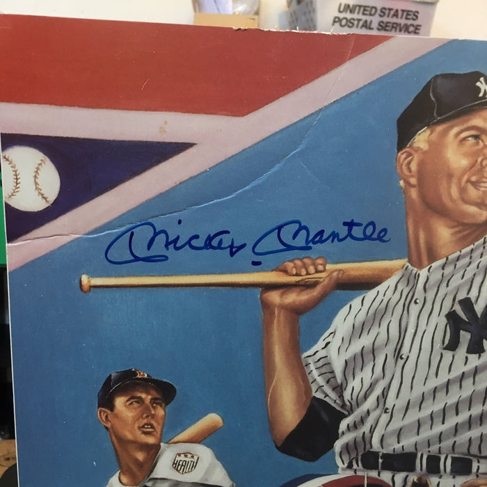 Mickey Mantle Ted Williams Carl Yastrzemski Triple Crown Signed 18x24 Photo PSA
