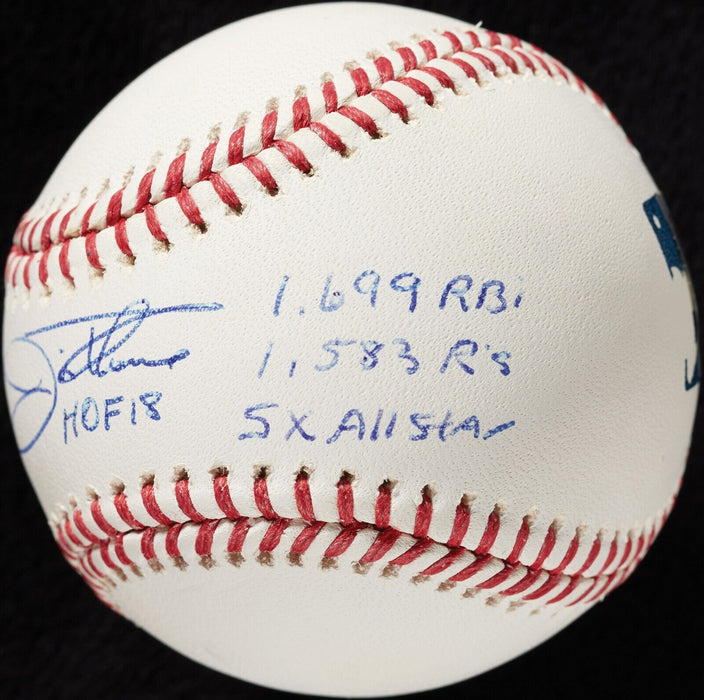 Jim Thome Signed Heavily Inscribed Stat Baseball MLB Authentic Fanatics