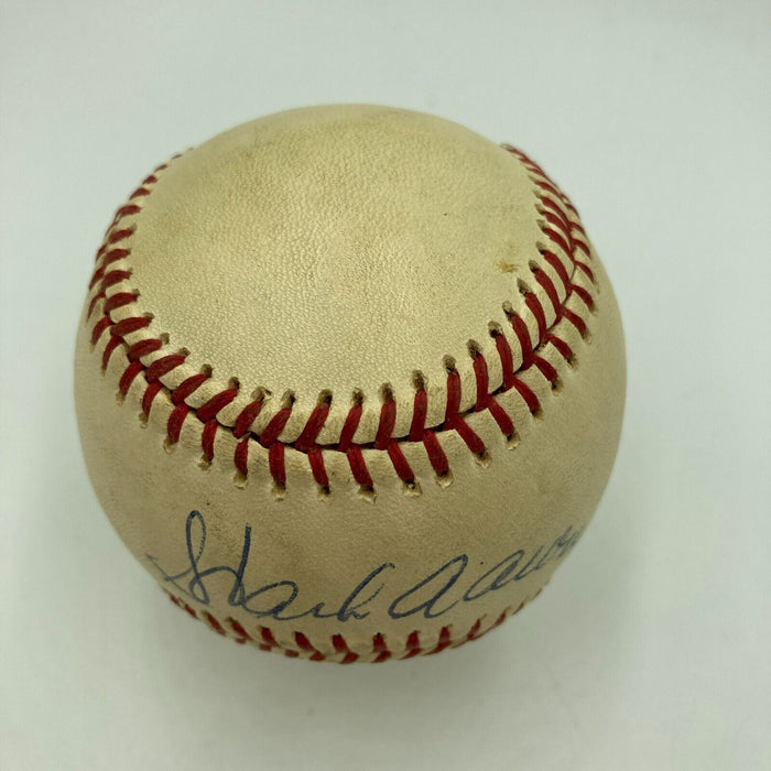 Hank Aaron Signed Vintage National League Feeney Baseball JSA COA
