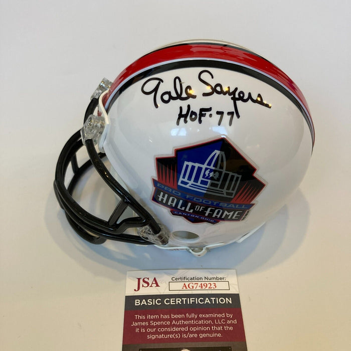 Gale Sayers HOF  1977 Signed Hall Of Fame Mini Helmet JSA COA