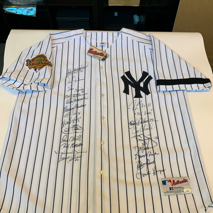 1996 NY Yankees Team Signed Authentic Derek Jeter World Series Jersey JSA COA