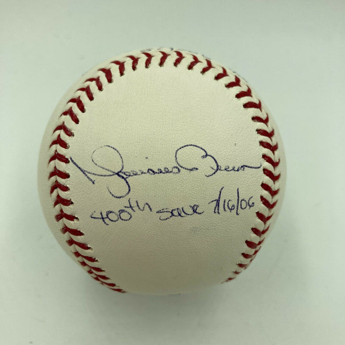 Derek Jeter 2,000th Hit Mariano Rivera 400th Save Signed Inscribed Baseball JSA