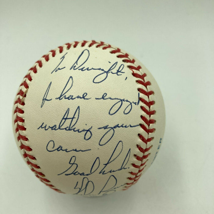 Rare Nolan Ryan Signed Baseball Inscribed To Doc Dwight Gooden With JSA COA