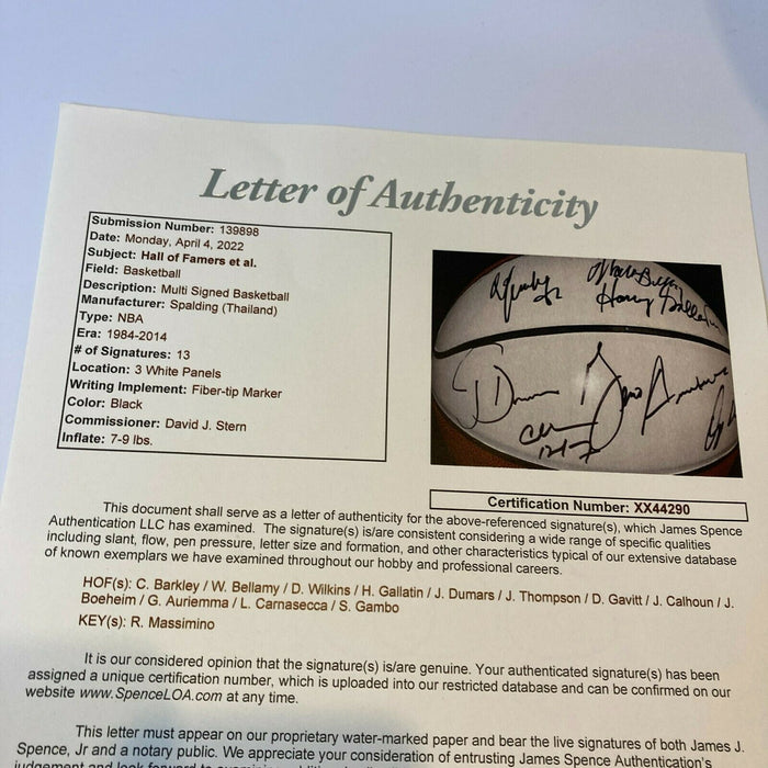 Charles Barkley Hall Of Fame Legends Multi Signed Basketball 13 Sigs JSA