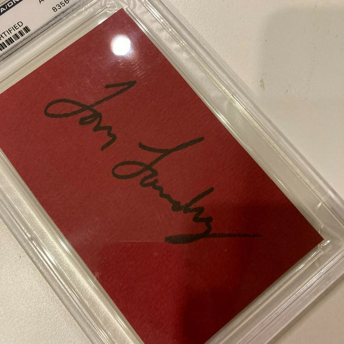Tom Landry Signed Autographed Index Card PSA DNA COA Dallas Cowboys