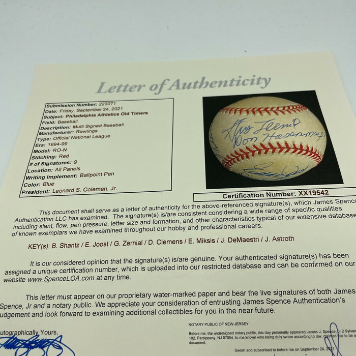 Philadelphia Athletics Old Timers Legends Multi Signed Baseball With JSA COA