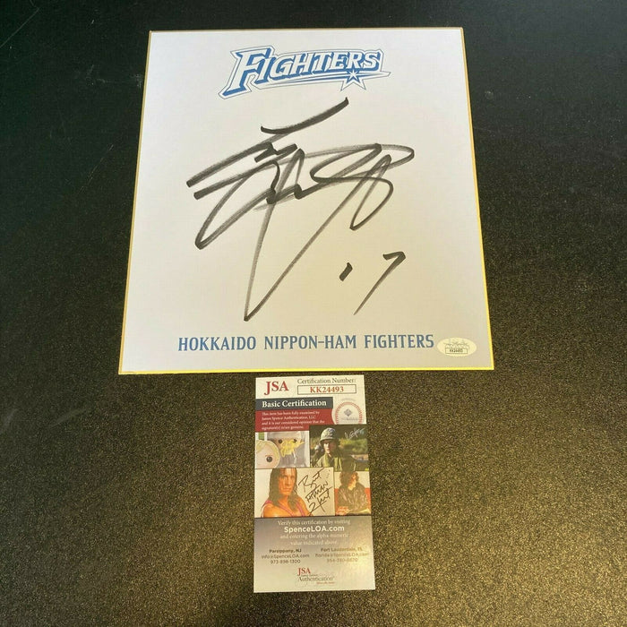Shohei Ohtani Pre Rookie Signed Parchment Big Sig Nippon-Ham Fighters JSA COA