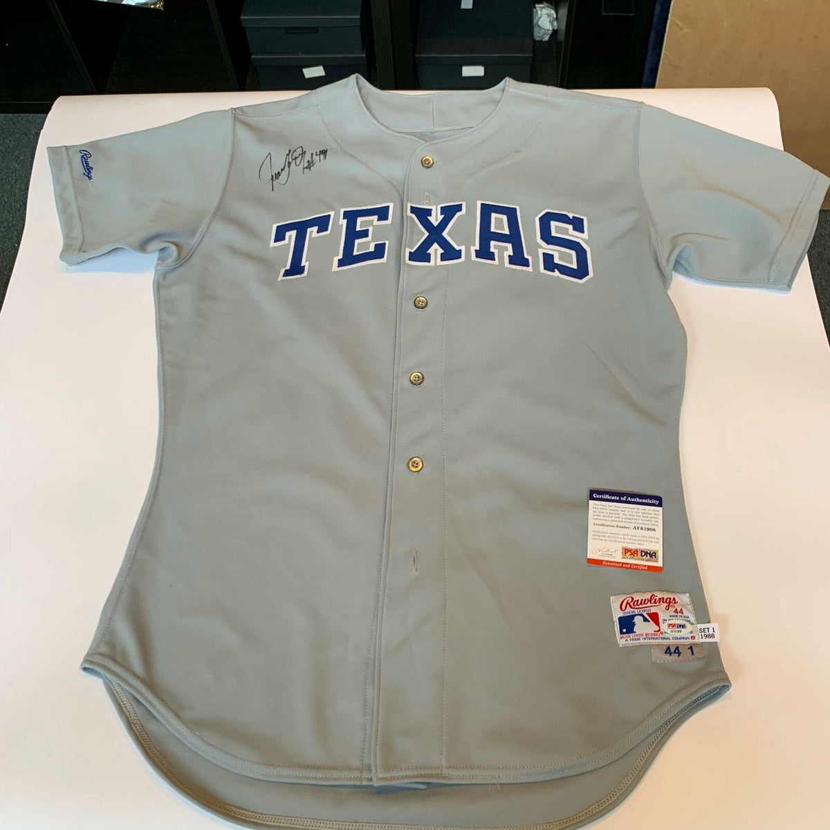 1995 Juan Gonzalez Game-Worn Rangers Jersey