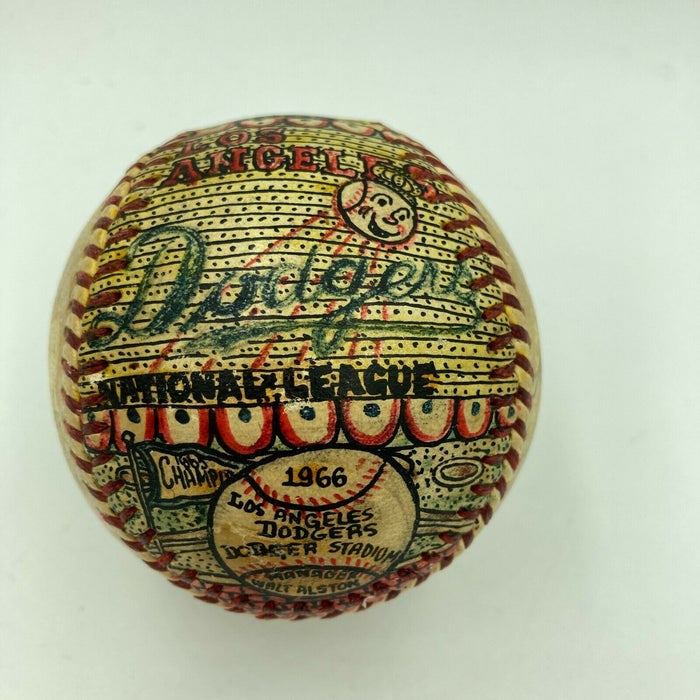 Beautiful Sandy Koufax 1965 World Series Hand Painted George Sosnak Baseball JSA