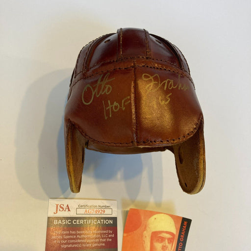 Otto Graham Hall Of Fame 1965 Signed Vintage Leather Mini Helmet JSA COA