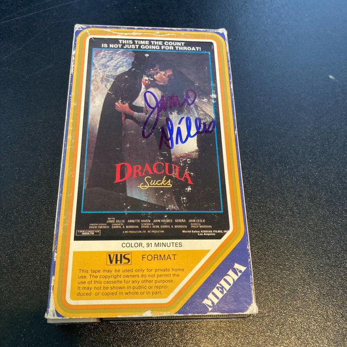 Jamie Gillis Signed Autographed Dracula Sucks Vintage VHS Movie With JSA COA