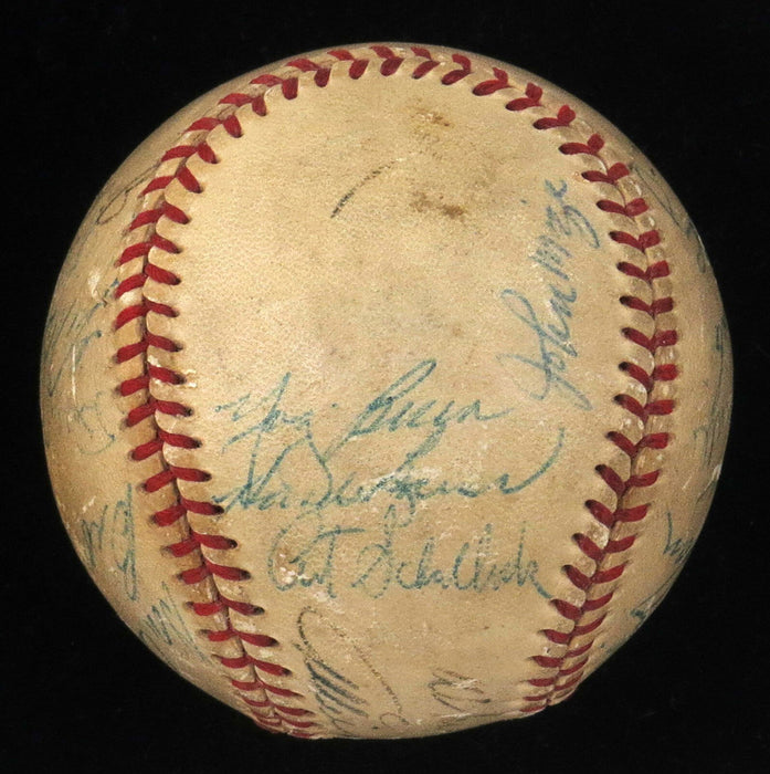 1953 New York Yankees World Series Champs Team Signed Baseball Mickey Mantle JSA