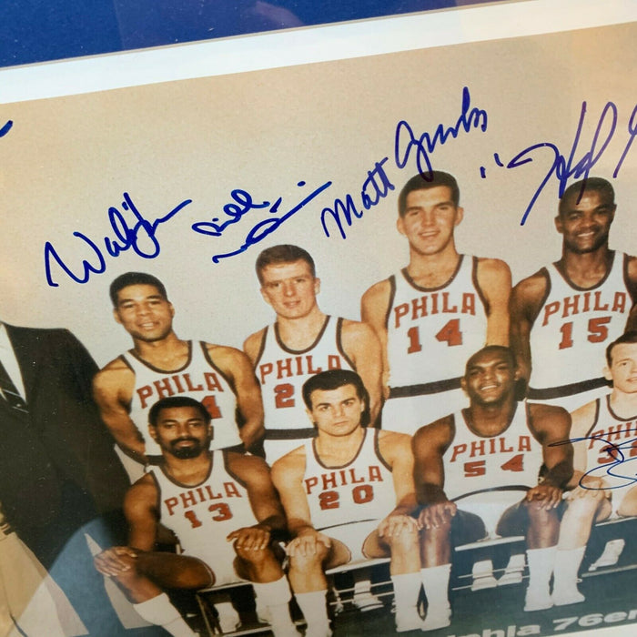 1967-68 Philadelphia 76ers NBA Champs Team Signed Photo Wilt Chamberlain JSA COA