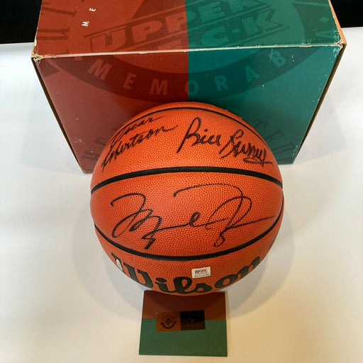 Michael Jordan Bill Russell Magic Johnson Larry Bird Signed Basketball UDA COA