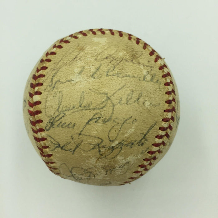 1965 Yankees Old Timers Day Signed Baseball Joe Dimaggio Lefty Grove PSA