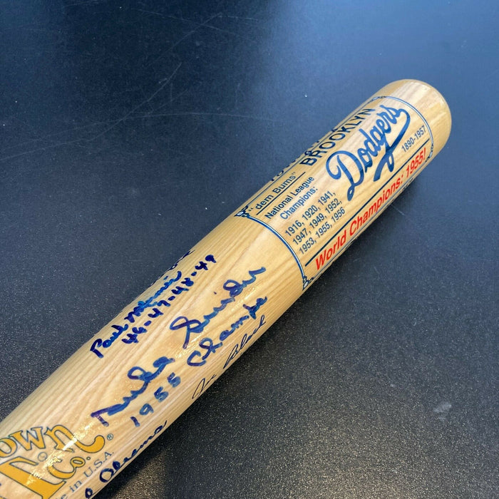 Brooklyn Dodgers Legends Signed Baseball Bat With PSA DNA COA