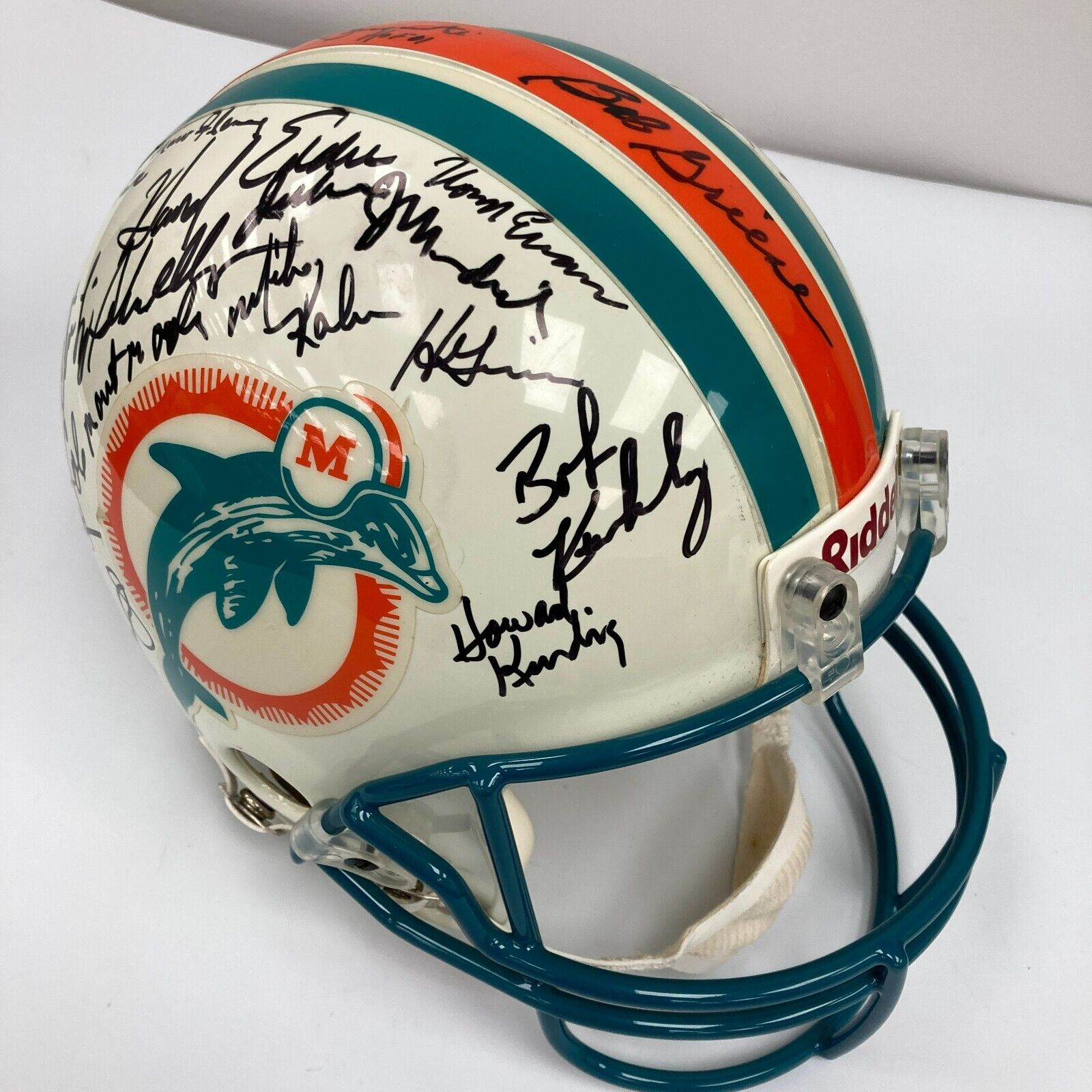 1972 Miami Dolphins Team Signed Full Size TK Helmet JSA COA 72