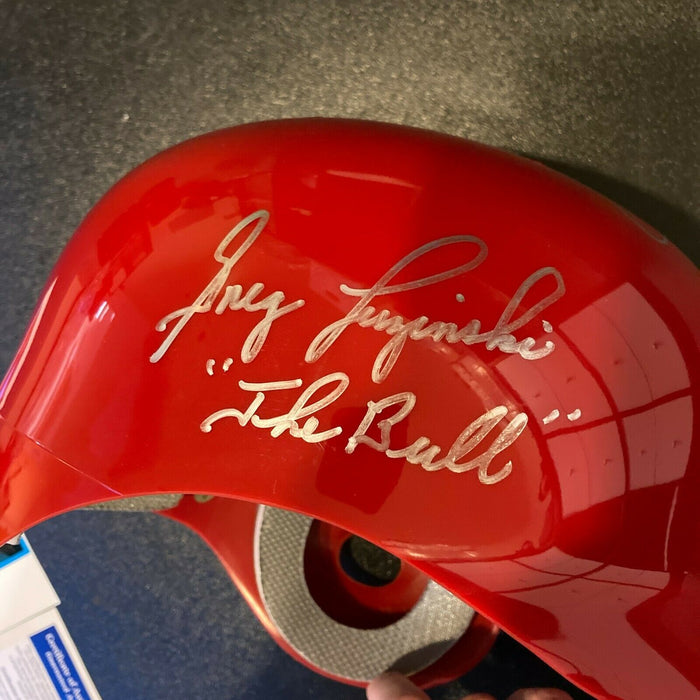 Mike Schmidt Pete Rose Steve Carlton 1980 W.S. Champs Signed Phillies Helmet PSA