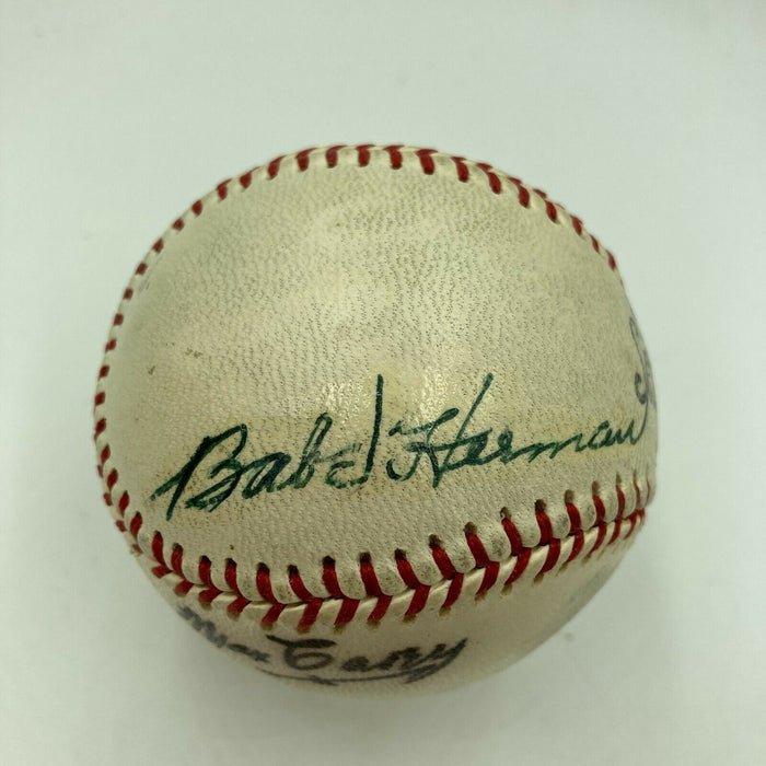 Max Carey Rube Marquard Zack Wheat 1910's Dodgers HOF Signed Baseball JSA COA