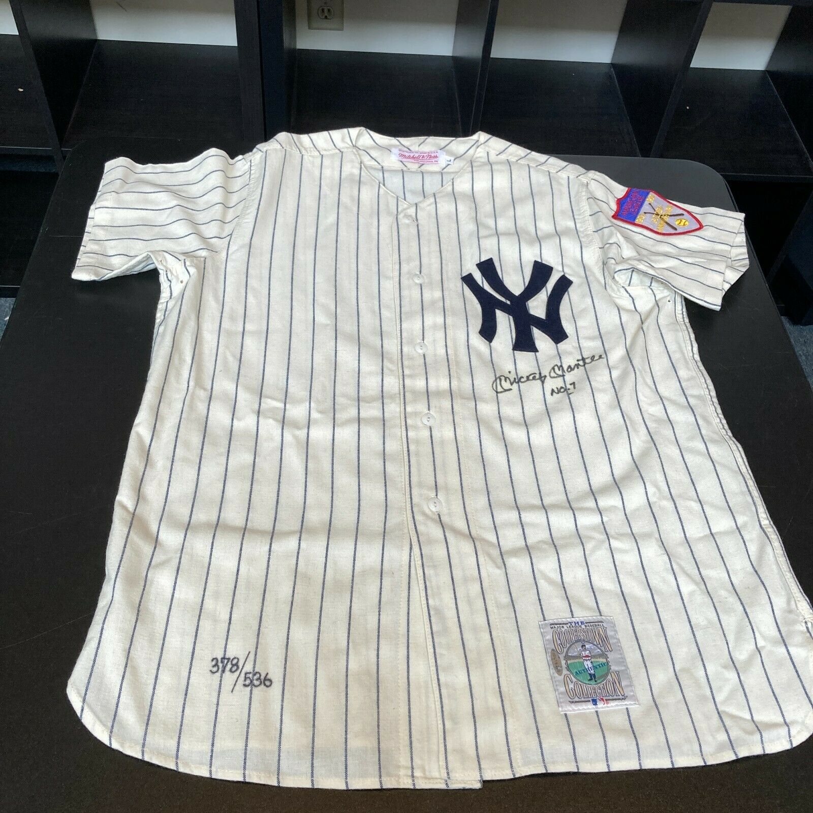 Beautiful Mickey Mantle No. 7 Signed New York Yankees Jersey UDA