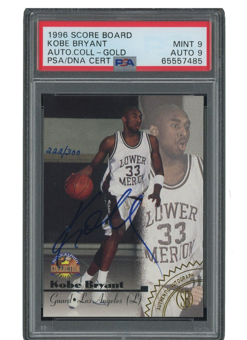 1996 Scoreboard Kobe Bryant Gold Auto RC PSA 9 MINT 222/300 Rookie Autograph