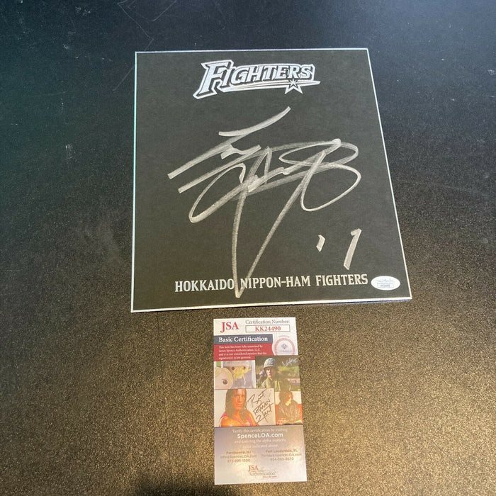 Shohei Ohtani Pre Rookie Signed Parchment Big Sig Nippon-Ham Fighters JSA COA