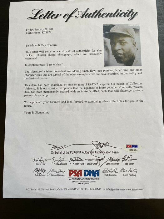 Jackie Robinson Rookie Season 1947 Signed Framed Photo With PSA DNA COA