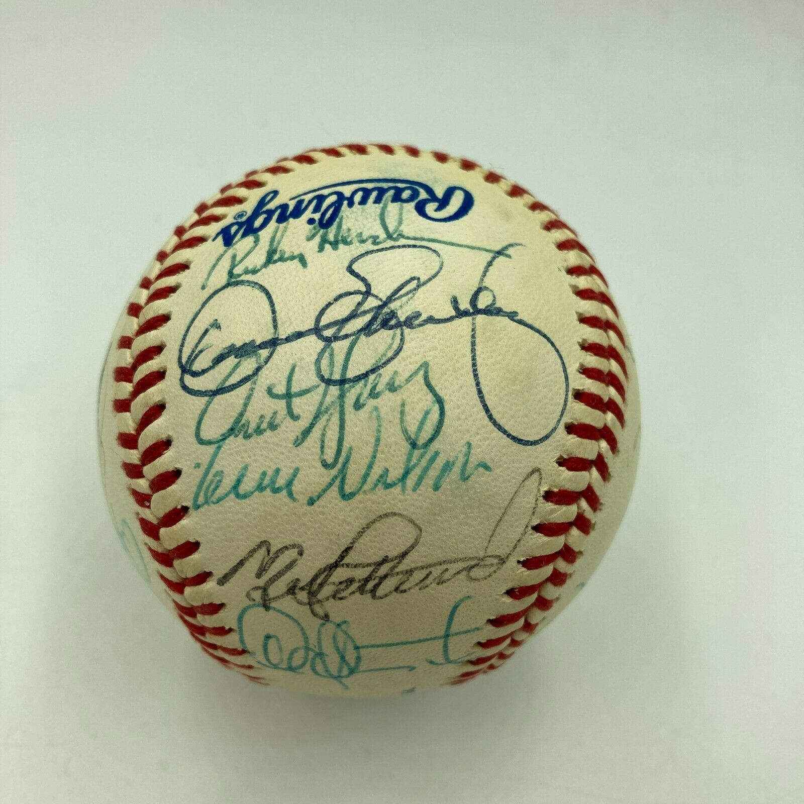 1989 Oakland A's World Series Champs Team Signed W.S. Baseball JSA COA