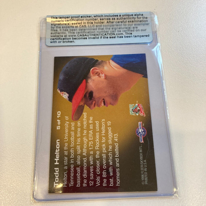 1996 Fleer Excel Todd Helton Signed RC CAS Certified Auto
